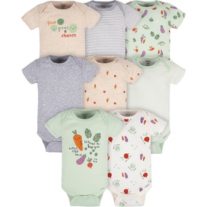 image:imageGerber Baby Boys amp Girls 8Pack Short Sleeve Onesies BodysuitsHappy Veggies