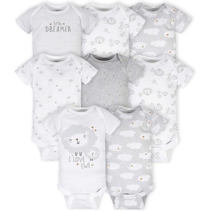image:imageGerber Baby Boys amp Girls 8Pack Short Sleeve Onesies BodysuitsSheep Grey