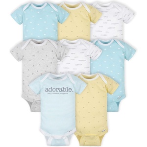 image:imageGerber Baby Boys amp Girls 8Pack Short Sleeve Onesies BodysuitsWords Grey
