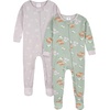 image:imageGerber Baby Girls 4pack Footed PajamasRoses and Fox