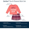 image:imageGerber Baby amp Toddler Girls 2 Piece Long Sleeve Tee amp Pleated Skirt SetApple Picking Pink Plaid