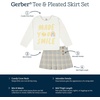 image:imageGerber Baby amp Toddler Girls 2 Piece Long Sleeve Tee amp Pleated Skirt SetSmile Plaid