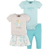image:imageGerber 4Piece Baby Girls Bee Petals Onesies Bodysuit Tee Skort amp Pant Set
