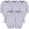 image:imageGerber Baby Boys amp Girls Long Sleeve Onesies MultiPack Interlock 180 GsmGrey Heather