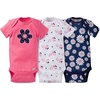image:imageGerber Baby Girls Bodysuits 3 Pack Newborn Flower
