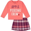image:imageGerber Baby amp Toddler Girls 2 Piece Long Sleeve Tee amp Pleated Skirt SetApple Picking Pink Plaid