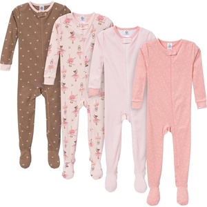 image:imageGerber Baby Girls 4pack Footed PajamasBallerinas