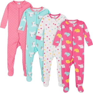 image:imageGerber Baby Girls 4pack Footed PajamasUnicorns Cats Pink