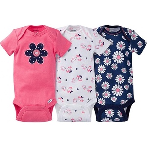 image:imageGerber Baby Girls Bodysuits 3 Pack Newborn Flower