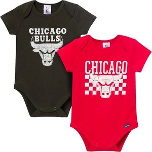 image:imageGerber Baby NBA Boys amp Girls 2Pack Short Sleeve Onesie BodysuitsChicago Bulls