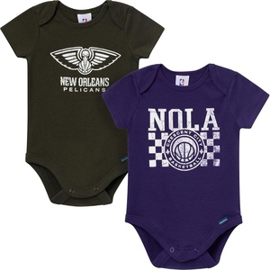 image:imageGerber Baby NBA Boys amp Girls 2Pack Short Sleeve Onesie BodysuitsNew Orleans Pelicans