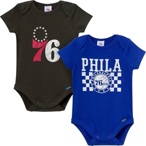 image:imageGerber Baby NBA Boys amp Girls 2Pack Short Sleeve Onesie BodysuitsPhiladelphia 76ers
