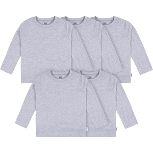 image:imageGerber Baby amp Toddler 5Pack Solid Long Sleeve TShirts Jersey 160 GSMGrey Heather