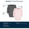 image:imageGerber Baby Girls 2Pack Long Ruffle Sleeve OnesiesConfetti