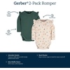 image:imageGerber Baby Girls 2Pack Long Ruffle Sleeve OnesiesMushrooms