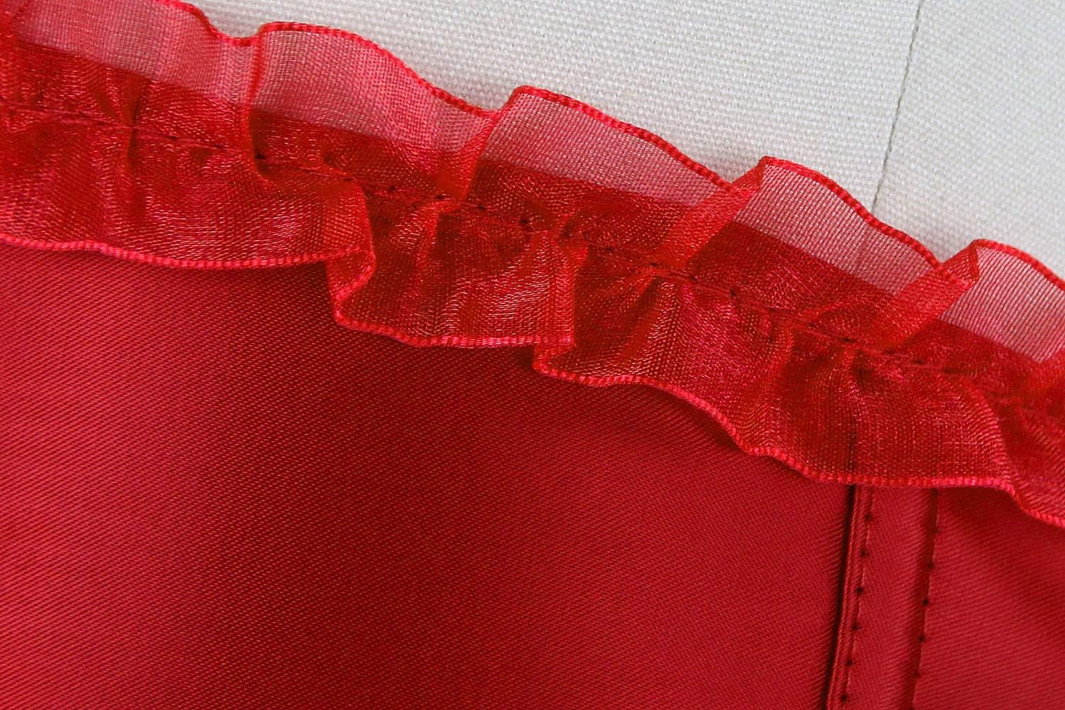 Charmian Womens Burlesque Vintage Satin Halter Boned Zipper Bustier Corset TopRed