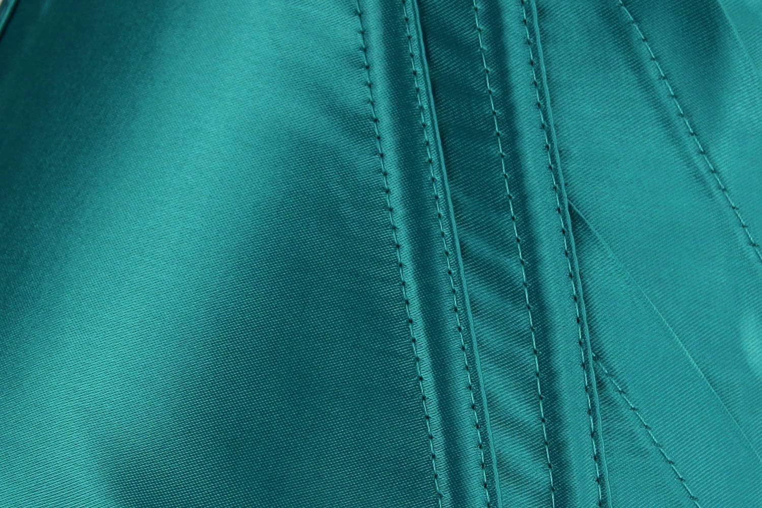 Charmian Womens Burlesque Vintage Satin Halter Boned Zipper Bustier Corset TopTurquoise