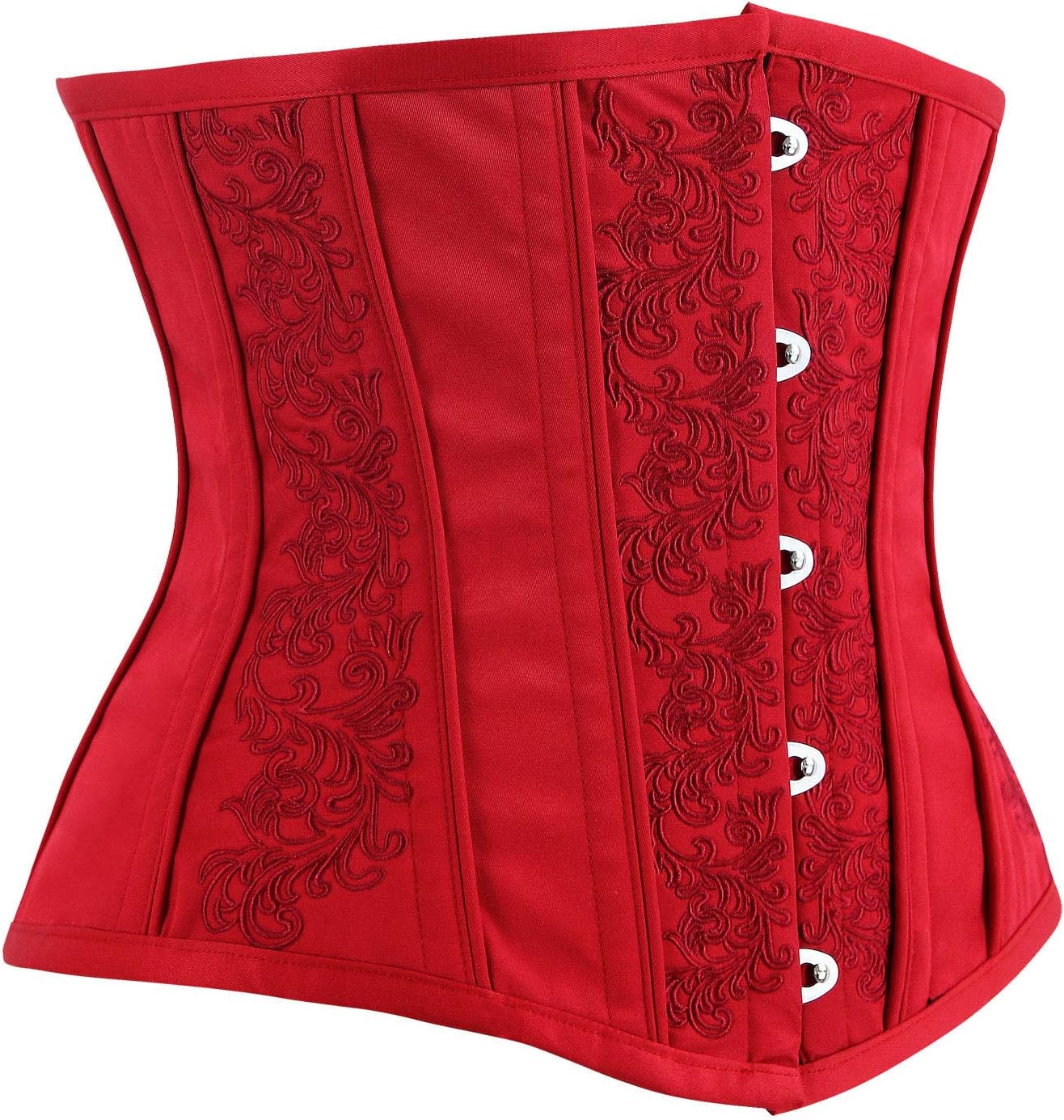 Charmian Womens Gothic Vintage Steel Boned Waist Training Underbust Corset TopRed