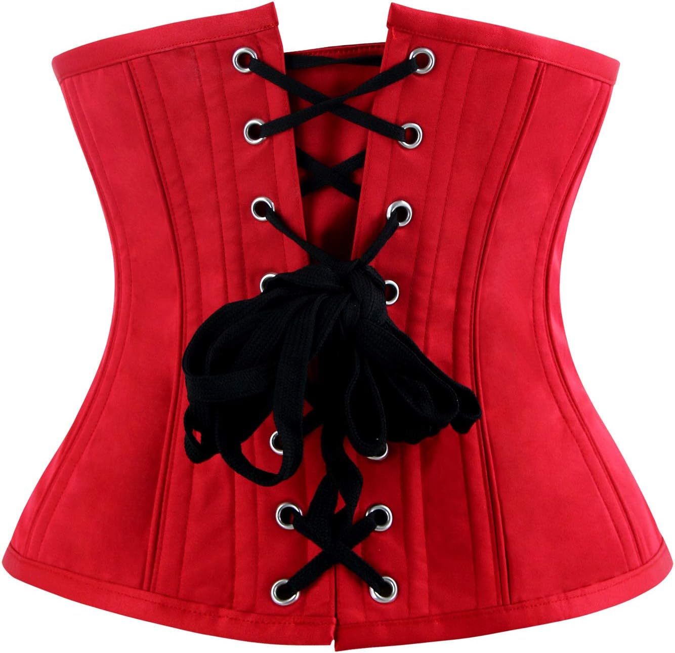 Charmian Womens Gothic Vintage Steel Boned Waist Training Underbust Corset TopRed