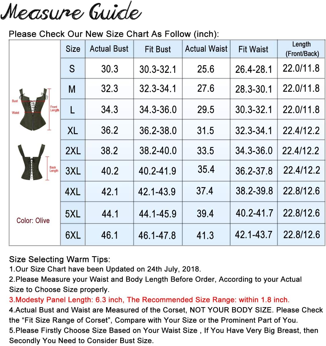 Charmian Womens Renaissance Lace Up Vintage Boned Bustier Corset with GartersOlive