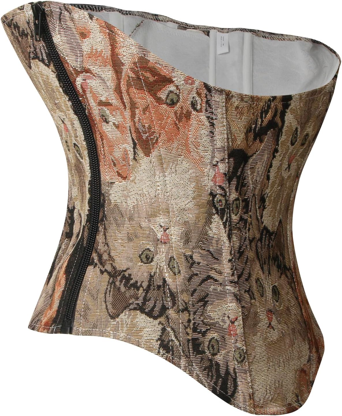 Charmian Womens Renaissance Vintage Cat Printed Underbust Waist Training CorsetCharmian Womens Renaissance Vintage Cat Printed Underbust Waist Training Corset