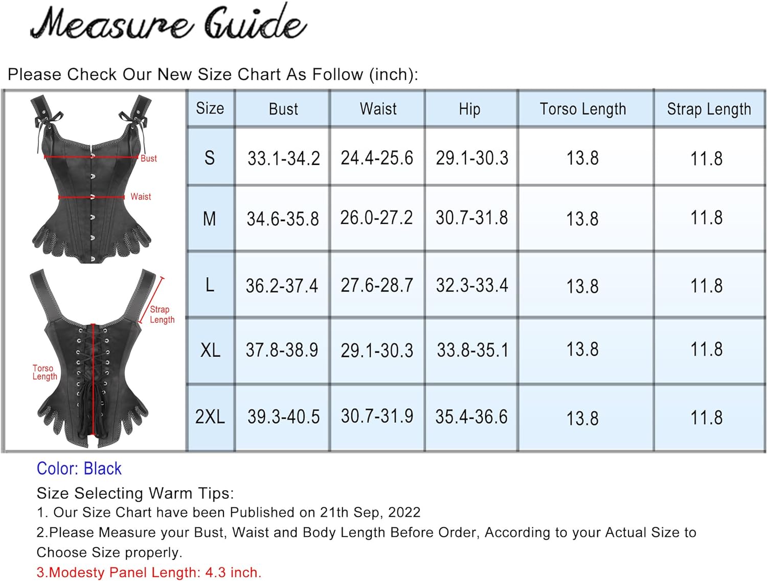 Charmian Womens Victorian Vintage Brocade Lace Up Bustier Overbust Corset TopBlack
