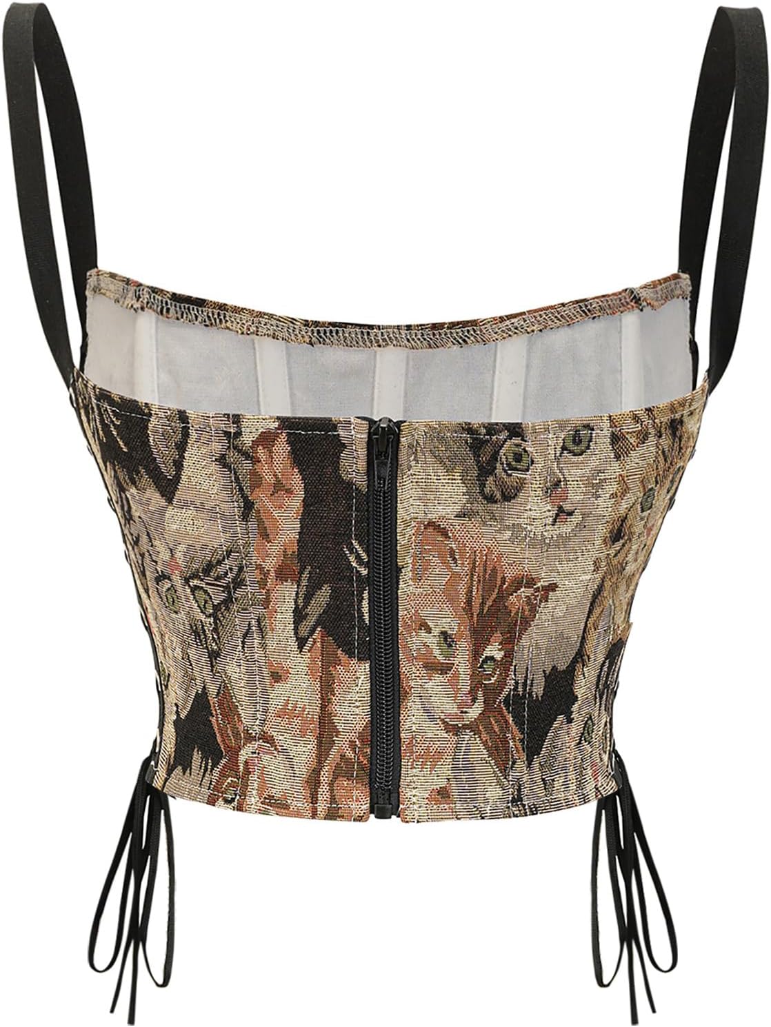 Charmian Womens Vintage Overbust Tank Top Push Up Crop Top Bustier CorsetCharmian Womens Vintage Overbust Tank Top Push Up Crop Top Bustier Corset