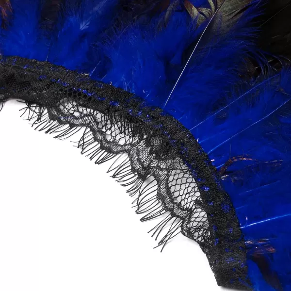 Charmian Costume Accessories Gothic Shrug Wrap Feather Shawl with Lace CapeBlueBlack