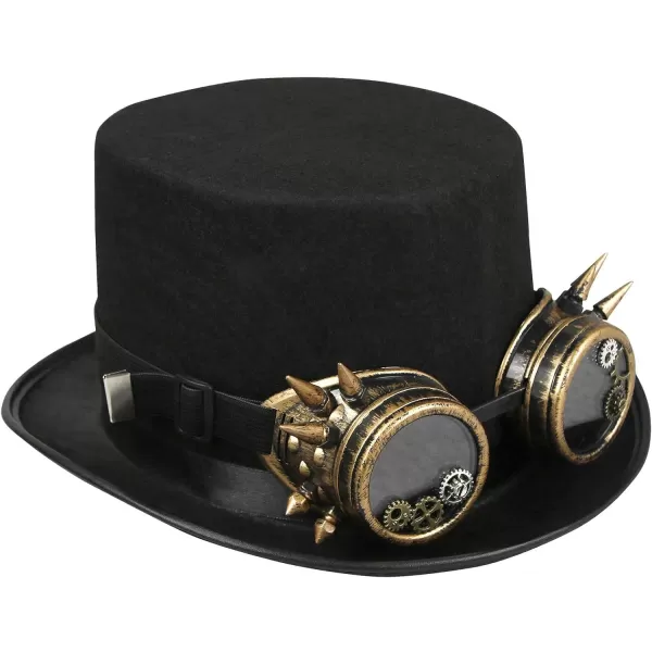 Charmian Unisex Steampunk Top Hat Goggles Gears Chain Deluxe Costume AccessoryCharmian Unisex Steampunk Top Hat Goggles Gears Chain Deluxe Costume Accessory