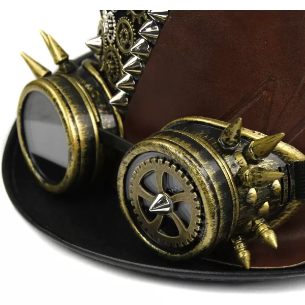 Charmian Unisex Steampunk Top Hat Goggles Gears Chain Deluxe Costume AccessoryStyle10