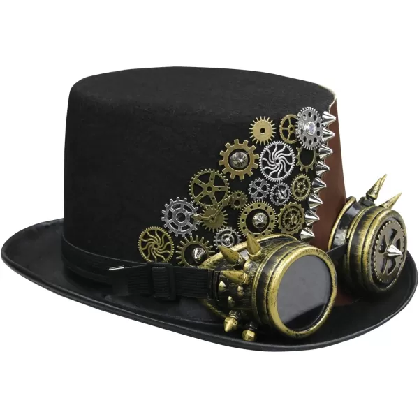 Charmian Unisex Steampunk Top Hat Goggles Gears Chain Deluxe Costume AccessoryStyle10