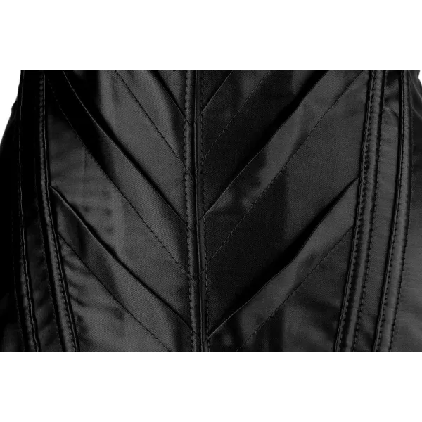 Charmian Womens Burlesque Vintage Satin Halter Boned Zipper Bustier Corset TopBlack