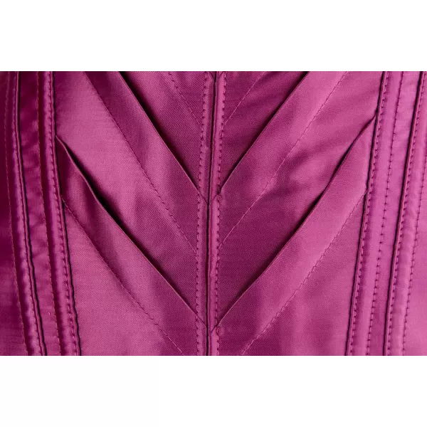 Charmian Womens Burlesque Vintage Satin Halter Boned Zipper Bustier Corset TopPurple