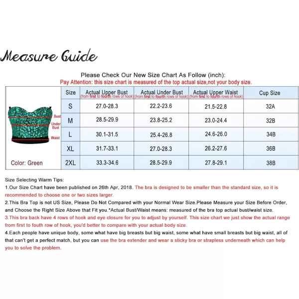 Charmian Womens Colorful Rhinestone Push Up Bra Clubwear Party Bustier Crop TopGreen