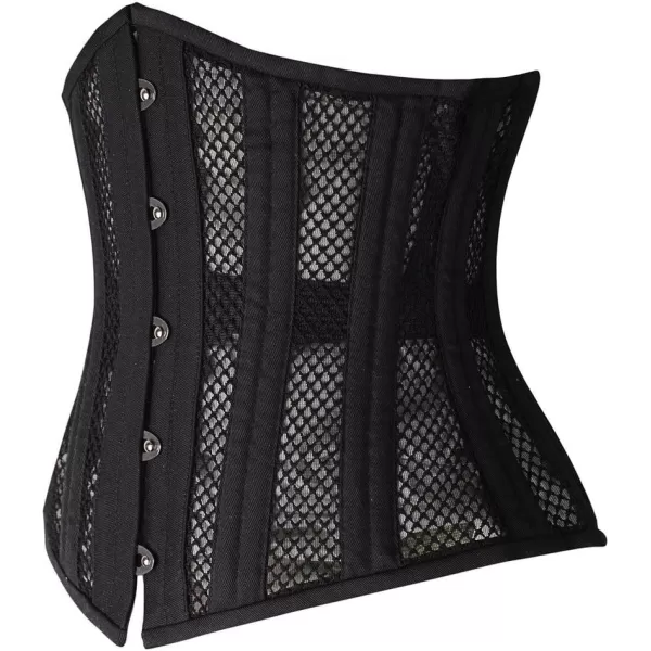 Charmian Womens Double Heavy Spiral Steel Boned Underbust Waist Cincher Corset22steelmeshblack