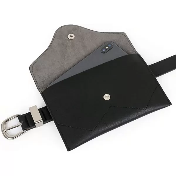 Charmian Womens Fashion Simple PU Leather Waist Belt with Removable Pouch Cell Phone Bag Black OnesizeCharmian Womens Fashion Simple PU Leather Waist Belt with Removable Pouch Cell Phone Bag Black Onesize