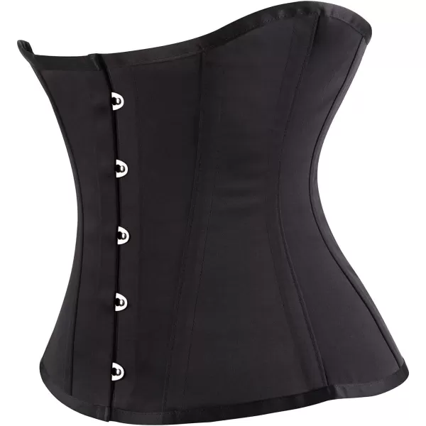 Charmian Womens Gothic Classic 12 Steel Boned Underbust Waist Training CorsetBlack