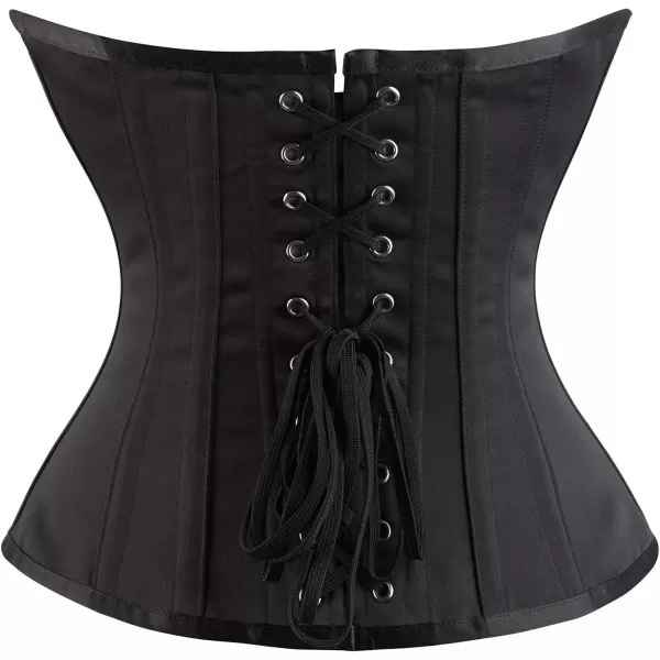 Charmian Womens Gothic Classic 12 Steel Boned Underbust Waist Training CorsetBlack