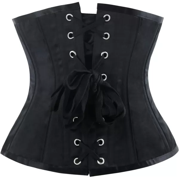Charmian Womens Gothic Vintage Steel Boned Waist Training Underbust Corset TopPurpleBlack