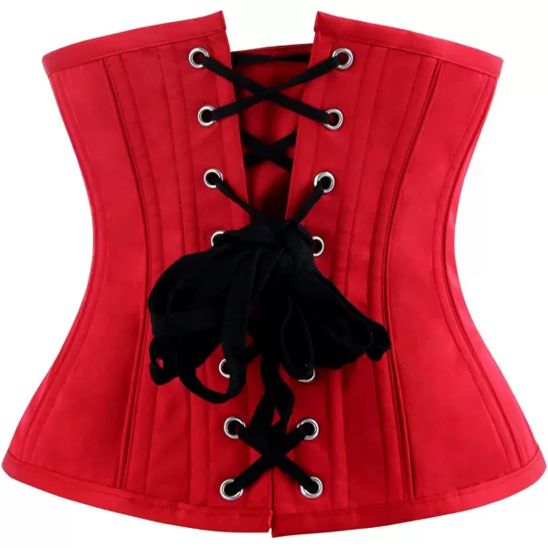 Charmian Womens Gothic Vintage Steel Boned Waist Training Underbust Corset TopRed