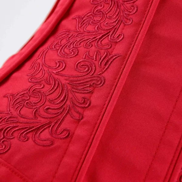 Charmian Womens Gothic Vintage Steel Boned Waist Training Underbust Corset TopRed