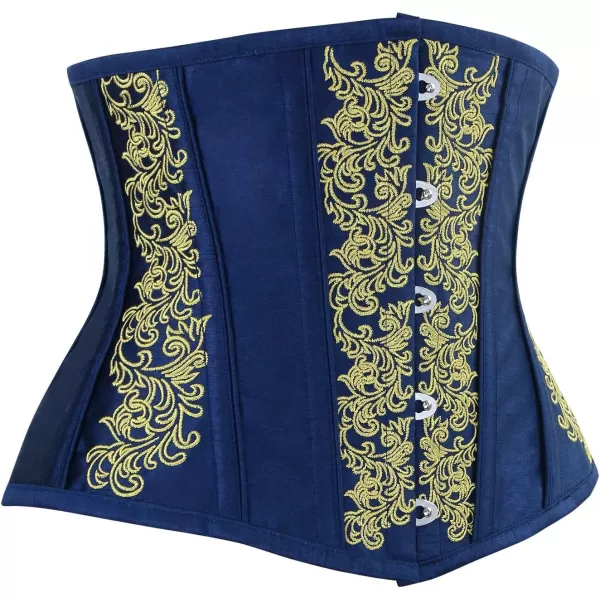 Charmian Womens Gothic Vintage Steel Boned Waist Training Underbust Corset TopRoyal Blue