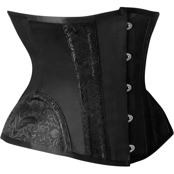 Charmian Womens Heavy Duty Steel Boned Hourglass Waist Trainer Underbust CorsetBlack