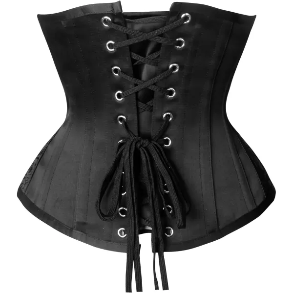 Charmian Womens Heavy Duty Steel Boned Hourglass Waist Trainer Underbust CorsetBlack