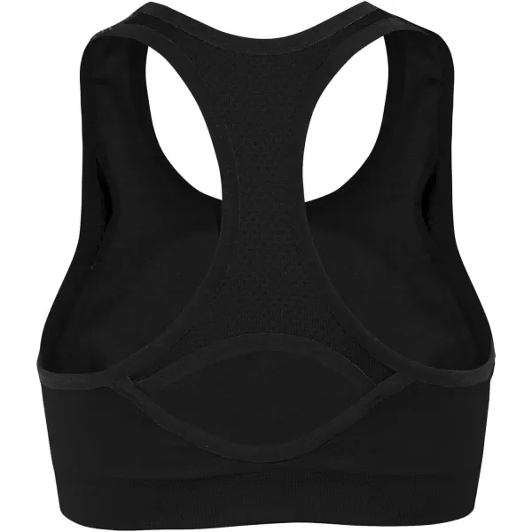 Charmian Womens High Impact Workout Yoga Running Racerback Sports BrasBlack