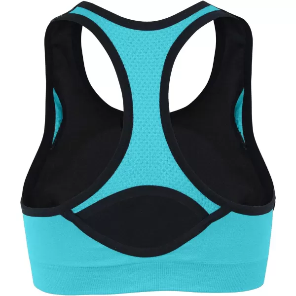 Charmian Womens High Impact Workout Yoga Running Racerback Sports BrasSkyblue