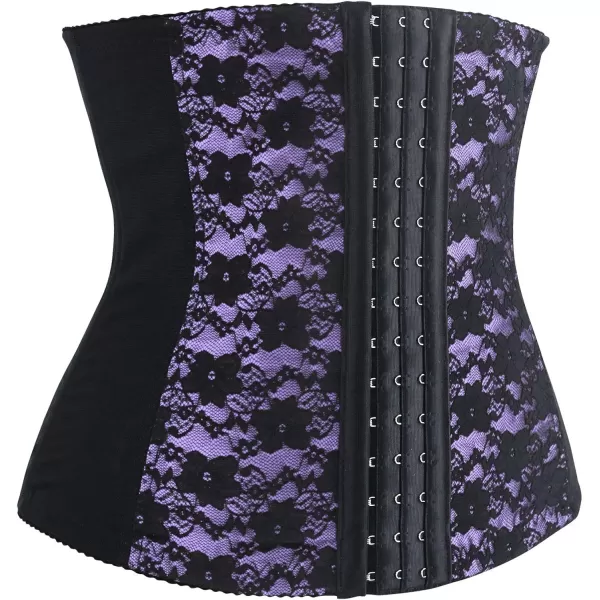 Charmian Womens Lace Waist Trainer Underbust Corset Bodyshaper Girdle ShapewearPurple