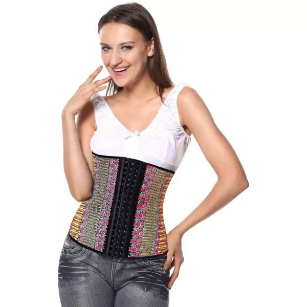 Charmian Womens Latex Underbust Waist Trainer Body Shaper 9 Steel Boned CorsetMulticoloured