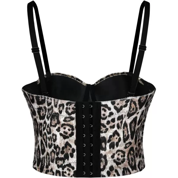 Charmian Womens Leopard Pattern Push Up Bustier Crop Top Clubwear Party Corset Bra TopCharmian Womens Leopard Pattern Push Up Bustier Crop Top Clubwear Party Corset Bra Top