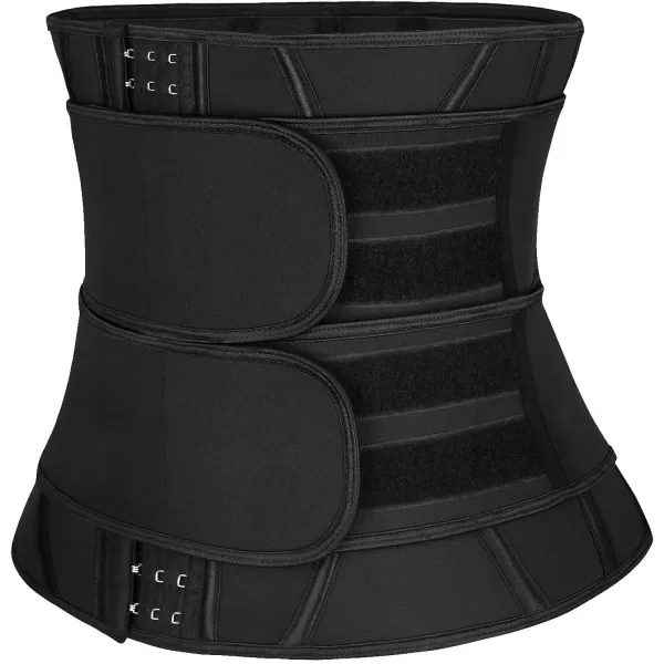 Charmian Womens Neoprene Sauna Waist Trainer Corset for Weight Loss Workout Sweat Belt Trimmer SlimmerBlack